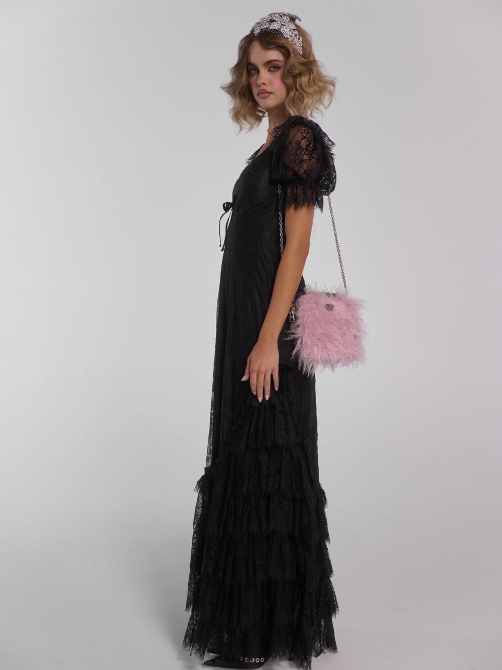 Selkie Caviar Lace Gatsby Slip Dress 5x NWT - Picture 3 of 5